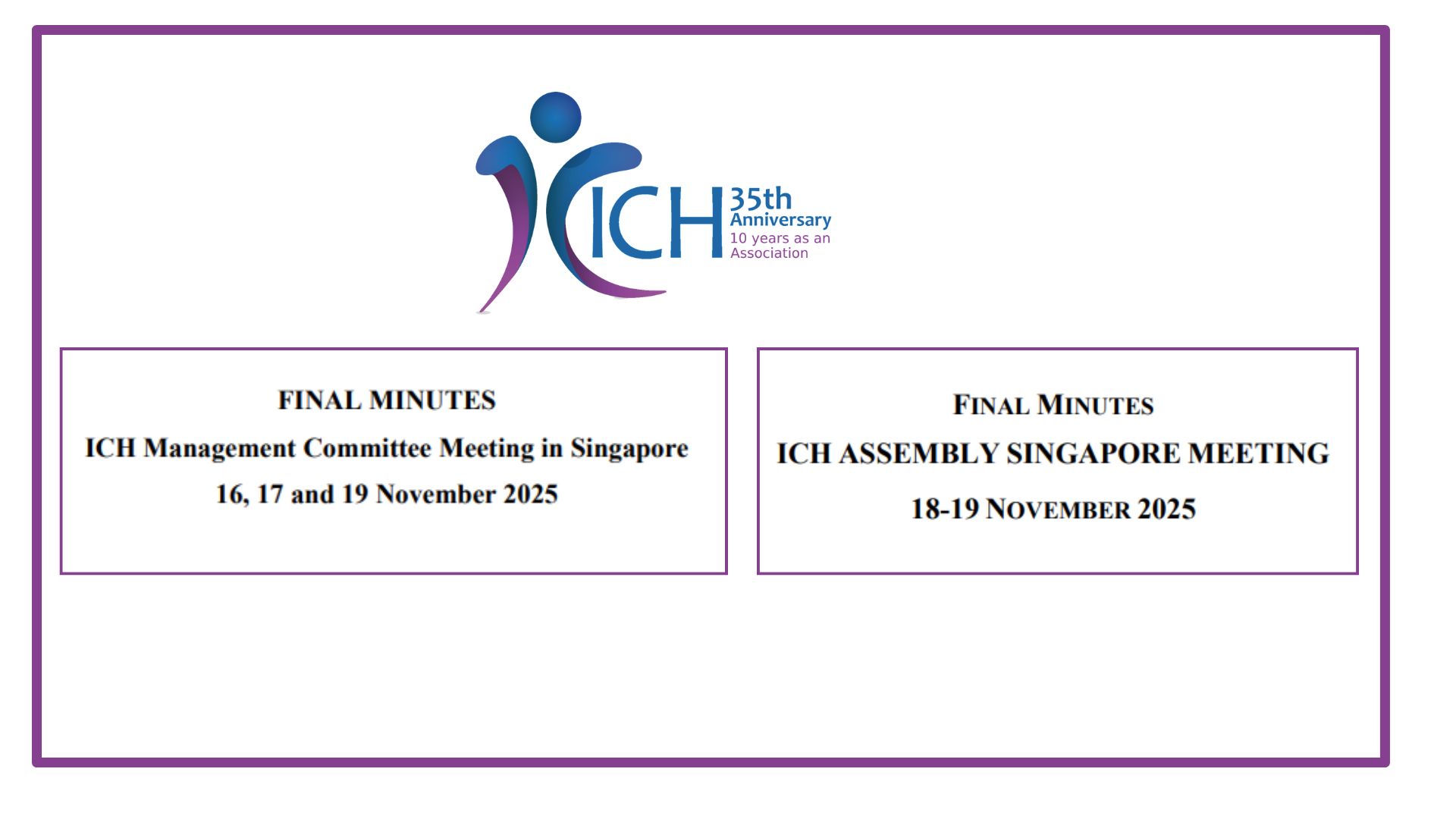 Screenshot of title pages for meeting minutes