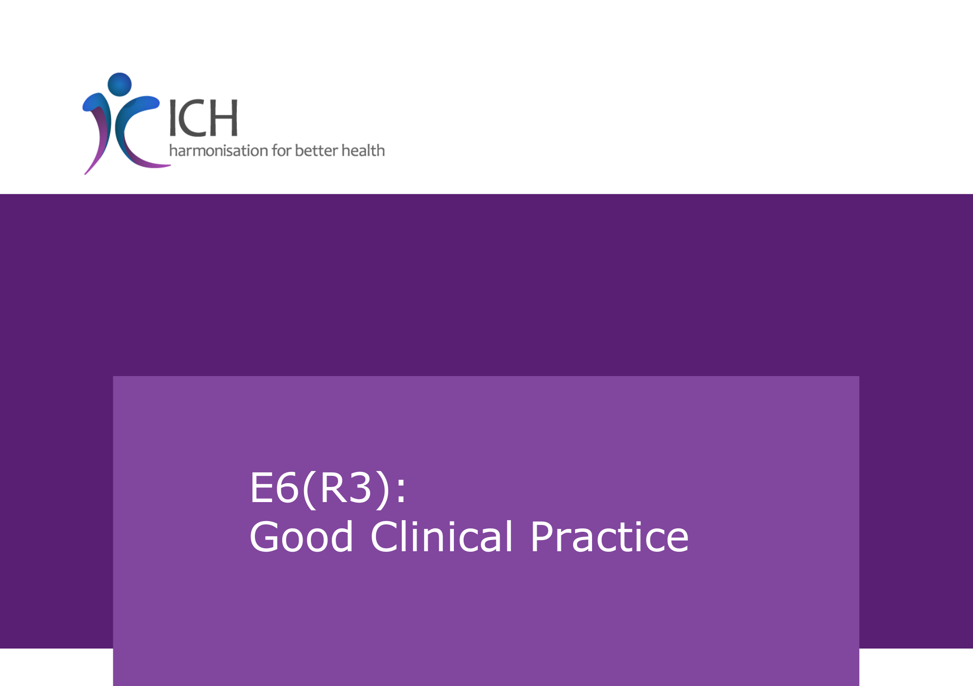 Header: ICH E6(R3): Good Clinical Practice 